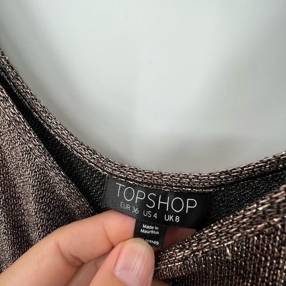 Top Shop Gold Tank Black Lined Tulle Dress Ladies Size 4 - Picture 6 of 11